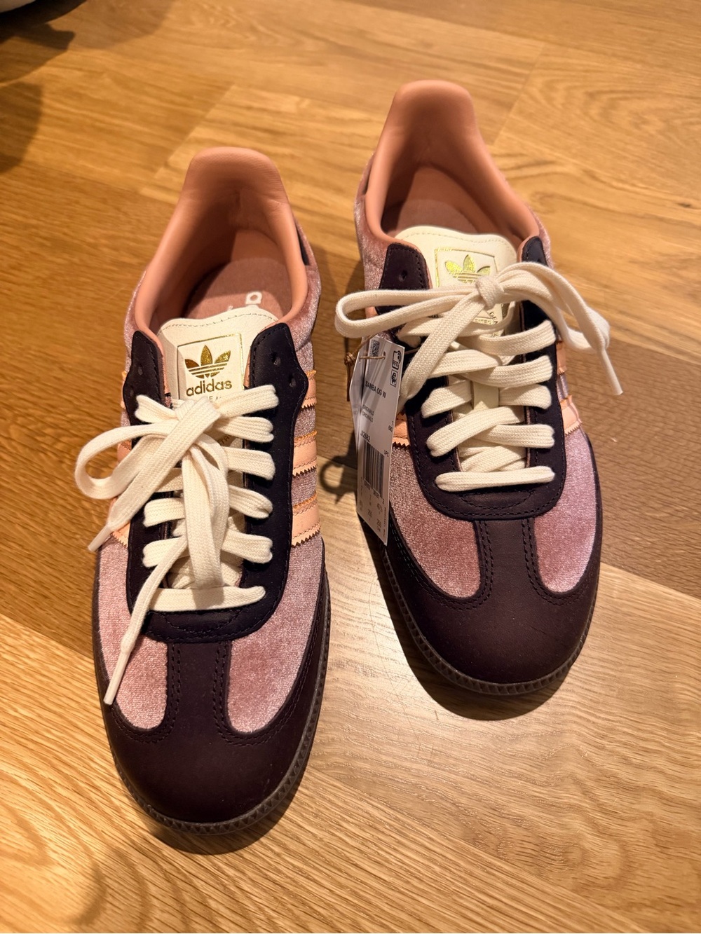 adidas Pink and Brown Suede Samba Sneakers